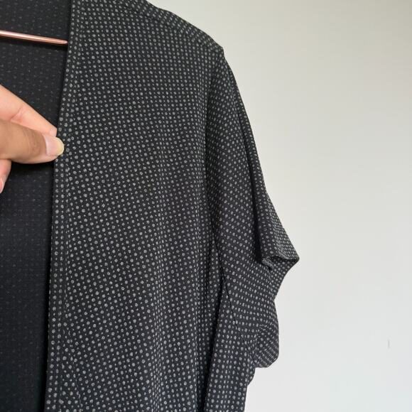 Vintage Gap Womens Wrap Dress XL Black Waist Tie Short Sleeve Geometric Casual - Picture 5 of 6